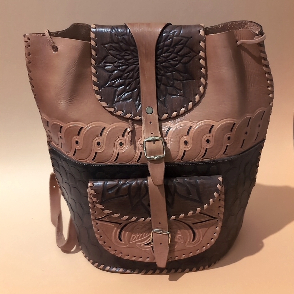 Vintage leather backpack